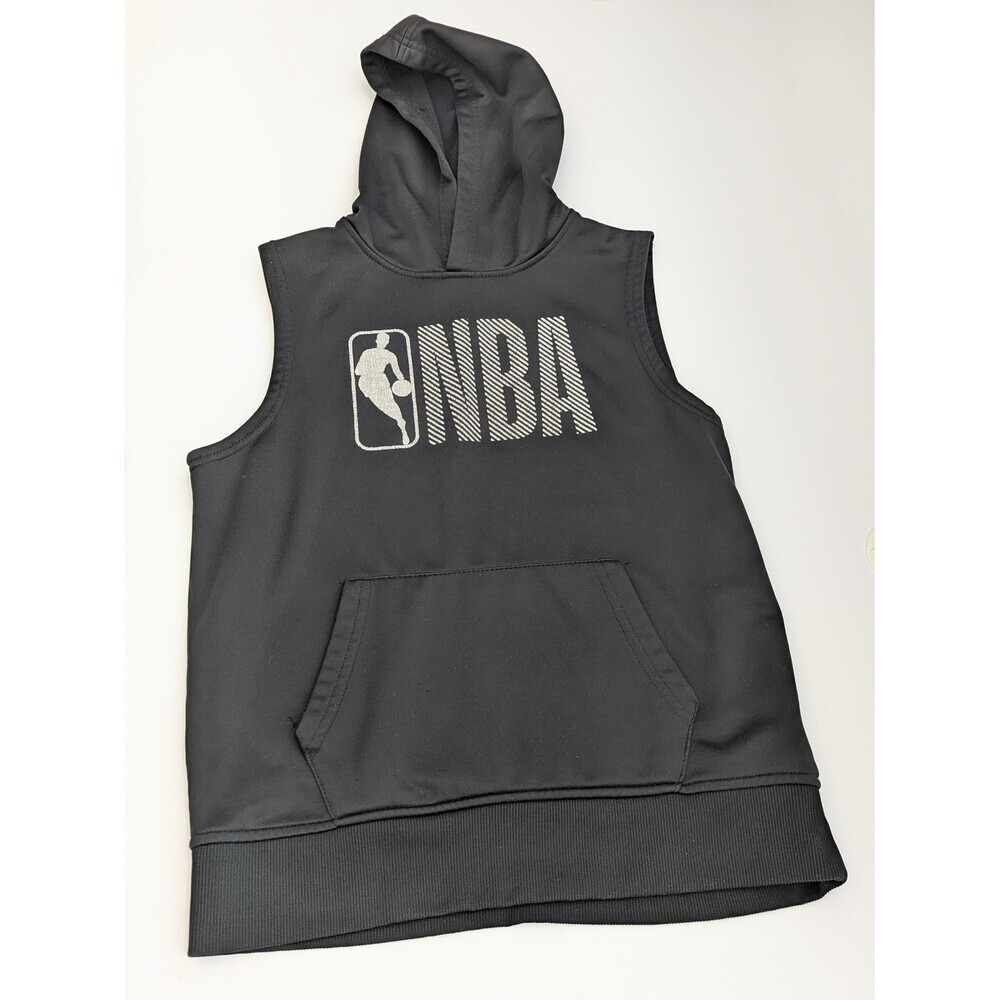NBA Kids' (8-10/Medium) Black Sleeveless Sweatshirt/Hoodie w/Kangaroo Pocket